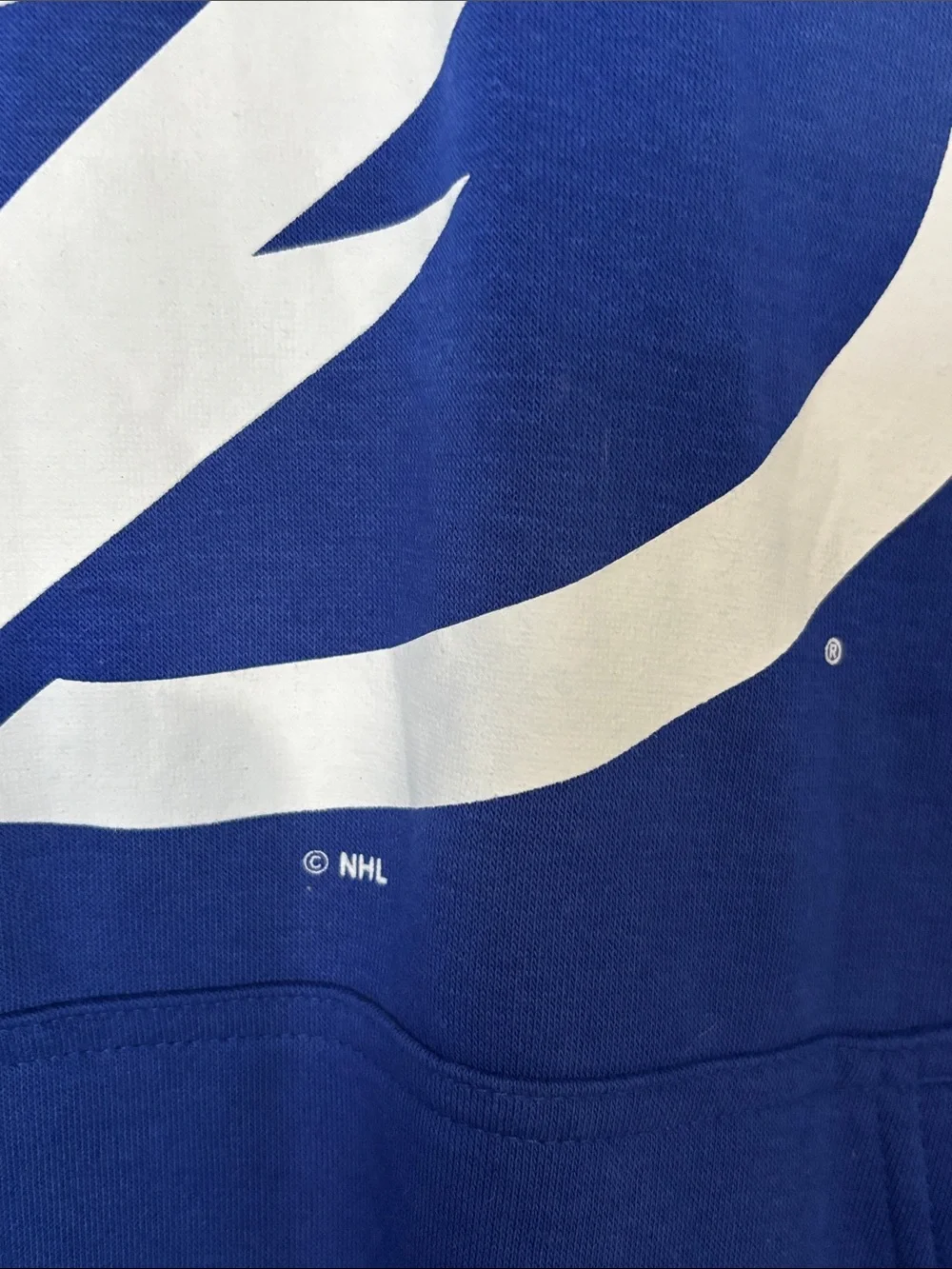 NHL Royal Blue Crewneck Hoodie with White Lightning Logo